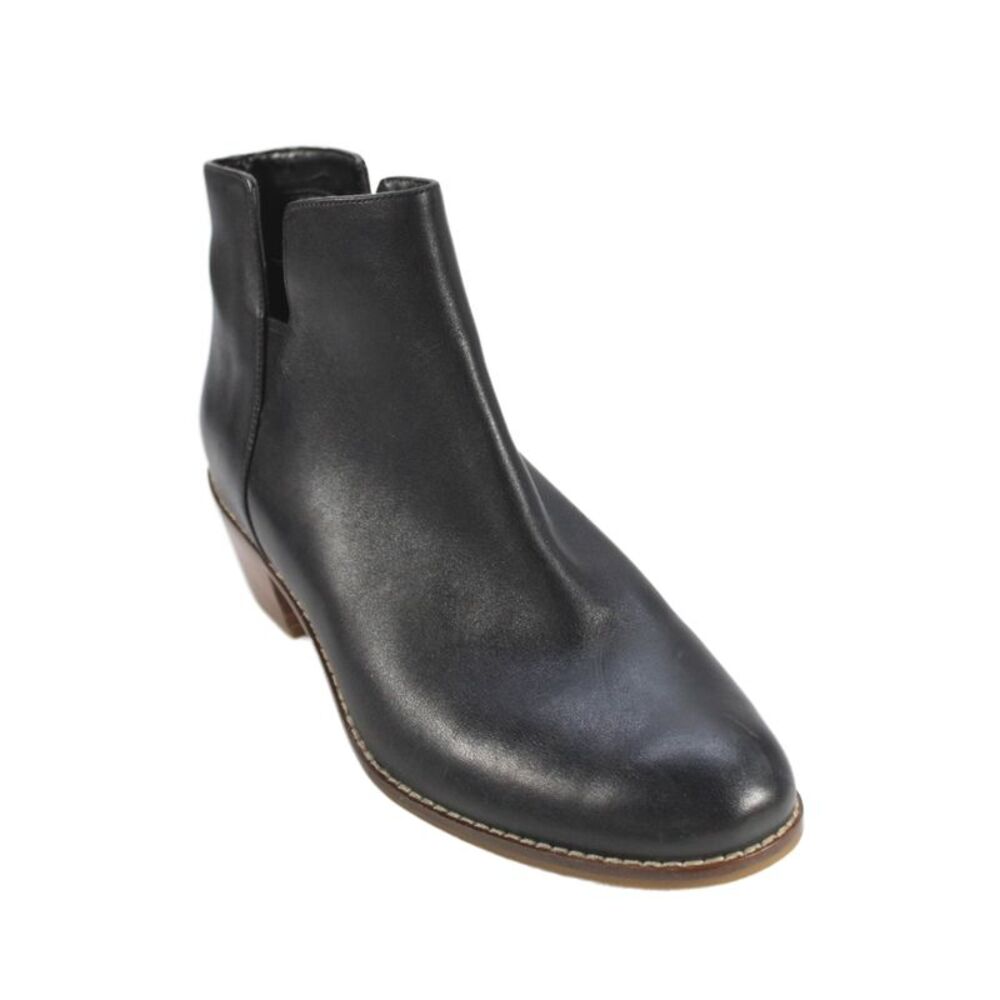 Cole Haan Womens Leather Round Toe Heeled Ankle Boots Black Size 9.5